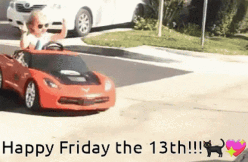 Happy Friday The 13th Cool Kid Drifting GIF