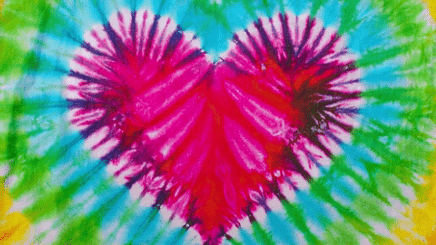 Happy Friday Tie Dye Heart GIF