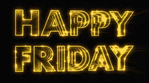 Happy Friday Yellow Sign on Black