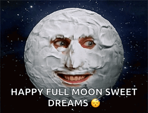 Happy Full Moon Sweet Dreams Smiling Face
