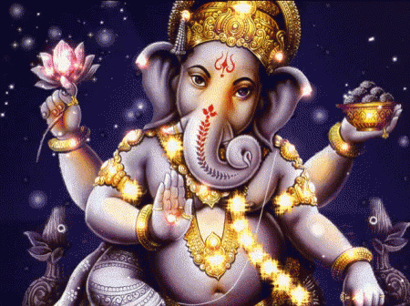 Happy Ganesh Chaturthi Cartoon Elephant
