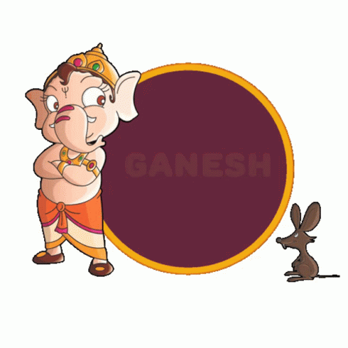 Happy Ganesh Chaturthi Cartoon Elephant