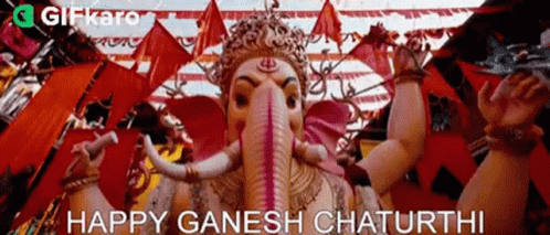 Happy Ganesh Chaturthi Elephant Statue