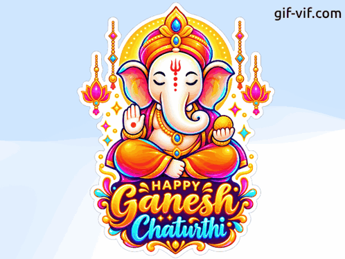 Happy Ganesh Chaturthi Elephant Sticker