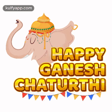 Happy Ganesh Chaturthi Elephant Wearing Hat