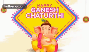 Happy Ganesh Chaturthi Greeting Card with Ganesha