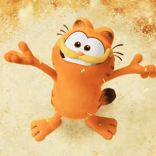 Happy Garfield On Snowy Monday GIF