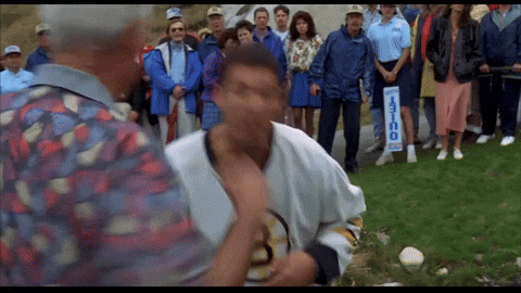 Happy Gilmore Bob Barker Punch Adam Sandler GIF