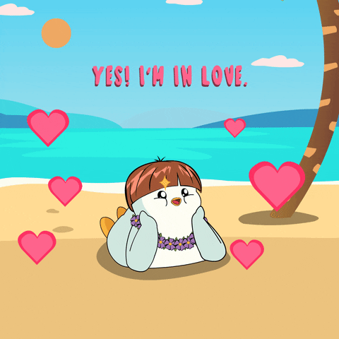 Happy Girlfriends Day In Love Penguin GIF