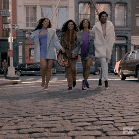 Happy Girlfriends Day Side Walk Models GIF