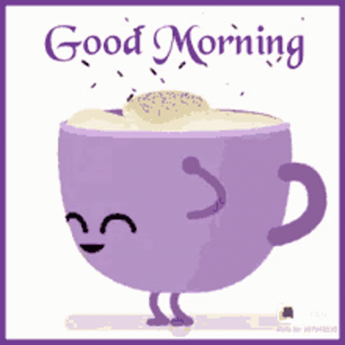 Dancing Animated Coffee Mug Happy Good Morning GIF