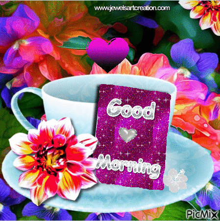 Happy Good Morning Glitter Card GIF