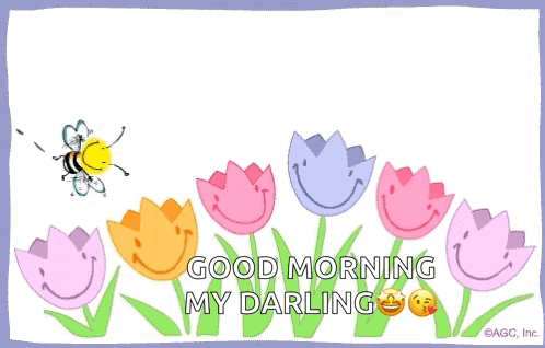 Happy Good Morning Pastel Flowers GIF