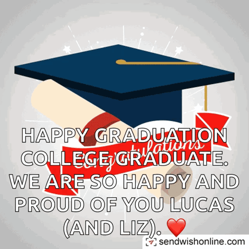 Happy Graduation Cap For Lucas GIF