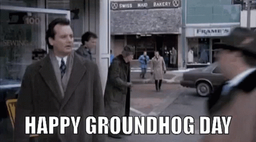 Happy Groundhog Day Bill Murray Punch GIF