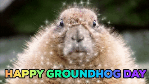 Happy Groundhog Day Retro GIF