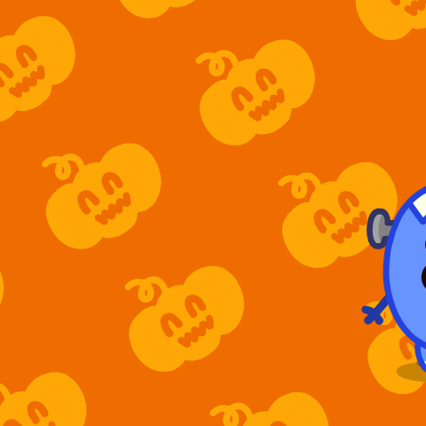 Happy Halloween Cute Dino Boo GIF