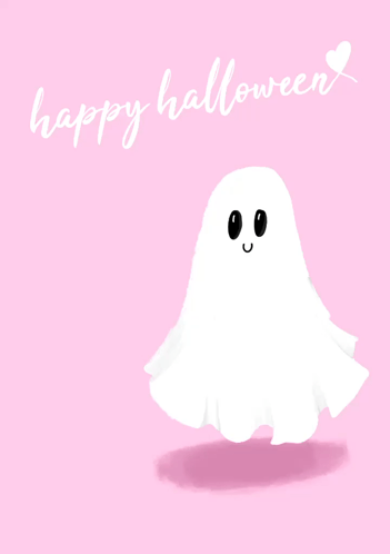 Happy Halloween Floating Ghost Sheet GIF