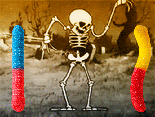 Happy Halloween Funny Cartoon Skeleton Hip Dancing GIF