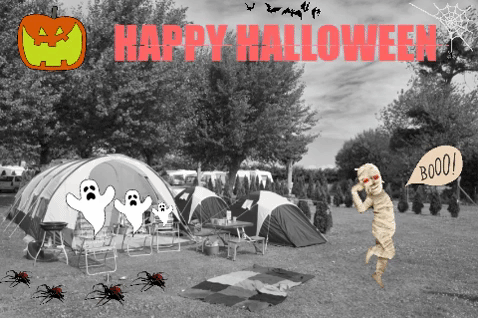 Happy Halloween Funny Dancing Mummy Ghosts Spiders GIF