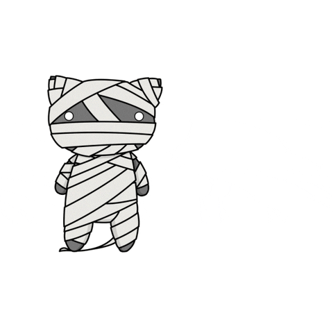 Happy Halloween Funny Mummy Cat Stumbles GIF