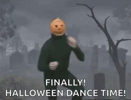 Happy Halloween Funny Pumpkinhead Bopping GIF