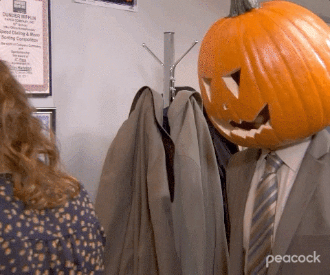 Happy Halloween Funny The Office Dwight Scaring Pam GIF