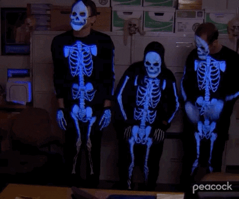 Happy Halloween Funny The Office Skeleton Dance GIF