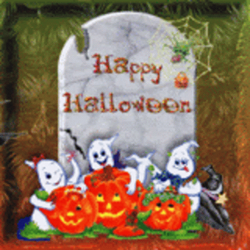 Happy Halloween Gravestone GIF