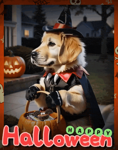 Happy Halloween Halloween Dog Gif GIF
