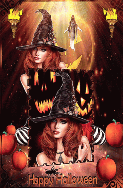 Happy Halloween Lady Witch GIF