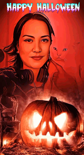 Happy Halloween Scary Glowing Jack O' Lantern GIF