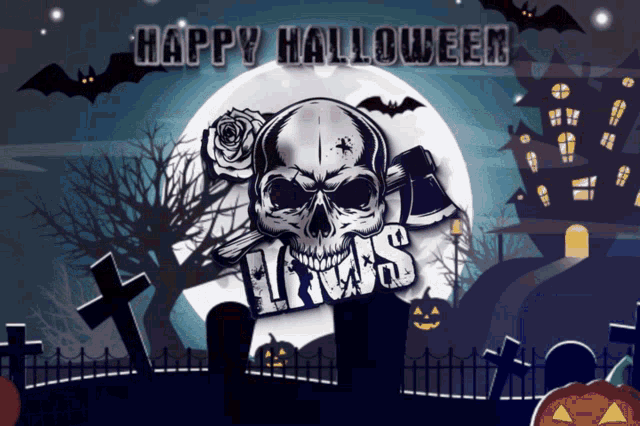 Happy Halloween Skull GIF