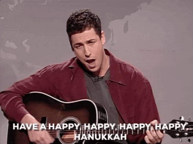 Happy Hanukkah Adam Sandler Singing Guitar GIF