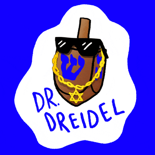 Happy Hanukkah Animated Dr. Dreidel GIF