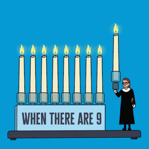 Happy Hanukkah Animated Nine Candles GIF