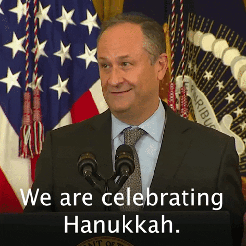 Happy Hanukkah Doug Emhoff GIF