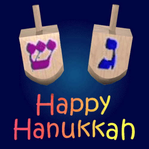 Happy Hanukkah Jewish Dreidel Spin GIF