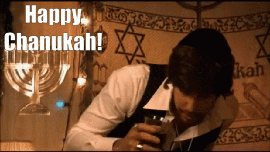 Happy Hanukkah Jewish Toast Wine GIF