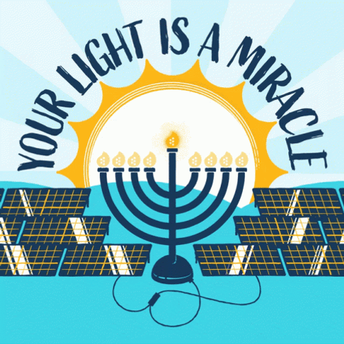 Happy Hanukkah Light Miracle Menorah GIF
