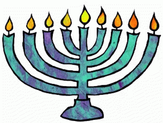 Happy Hanukkah Lights Animated Menorah GIF
