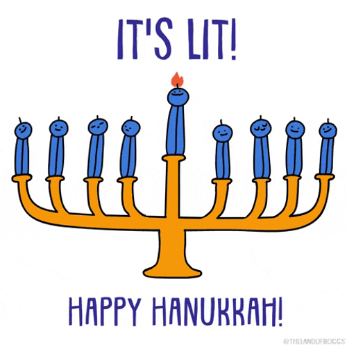 Happy Hanukkah Lit Candles GIF