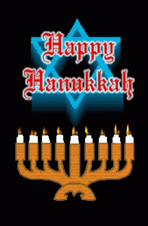 Happy Hanukkah Menorah Star Of David GIF