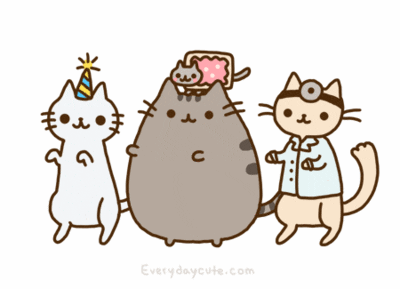 Happy Happy Happy Pusheen Cats Dancing GIF