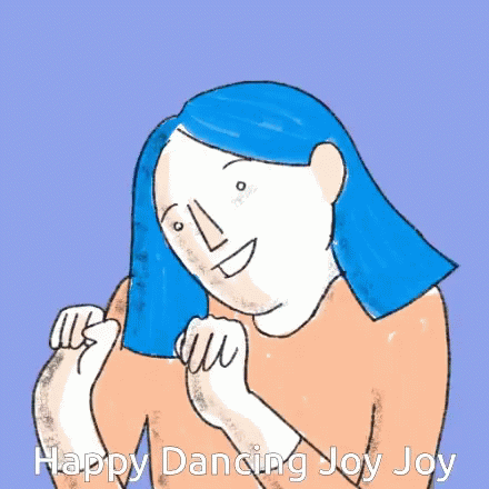 Happy Happy Joy Joy Animated Woman Dancing GIF