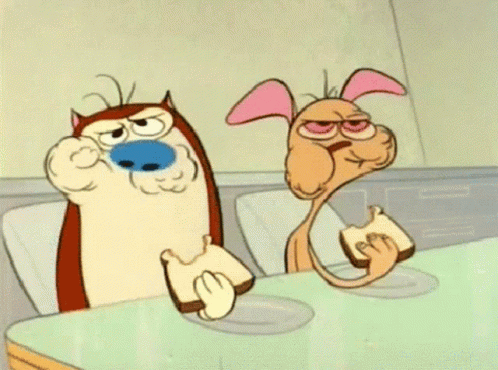 Happy Happy Joy Joy Ren And Stimpy Eating GIF