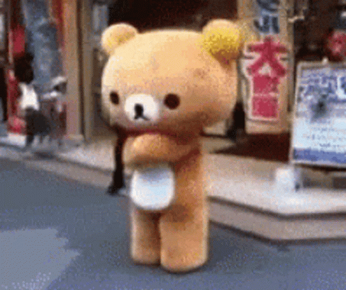 Happy Happy Joy Joy Cute Bear Mascot GIF