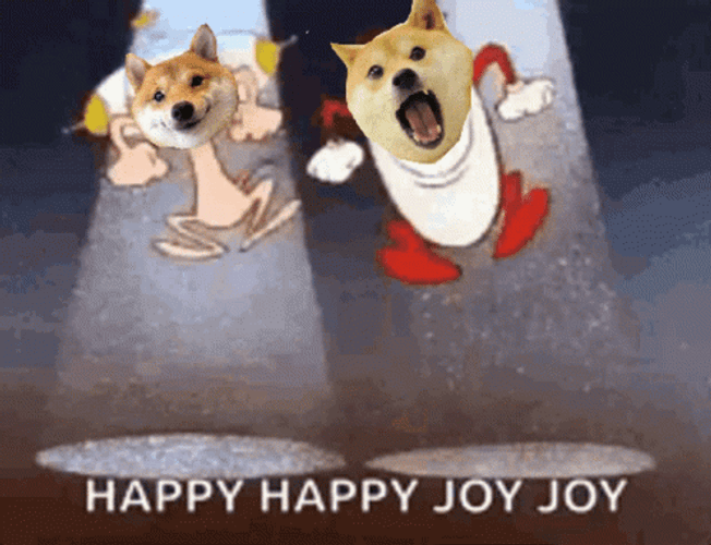 Happy Happy Joy Joy Ren And Stimpy Jumping GIF