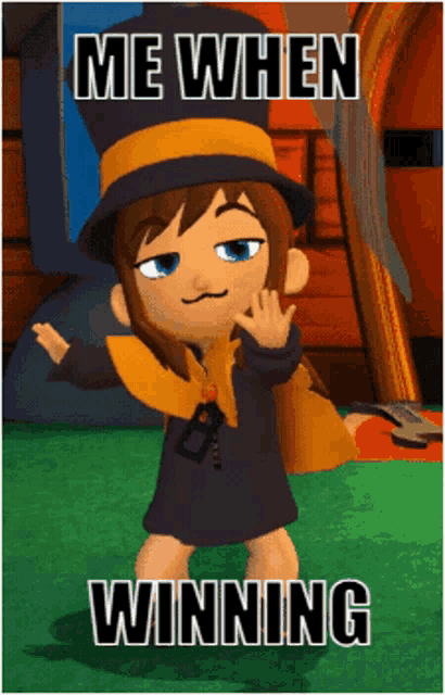 Happy Hat Kid When Winning GIF