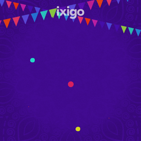 Happy Holi Banderas And Trumpets GIF